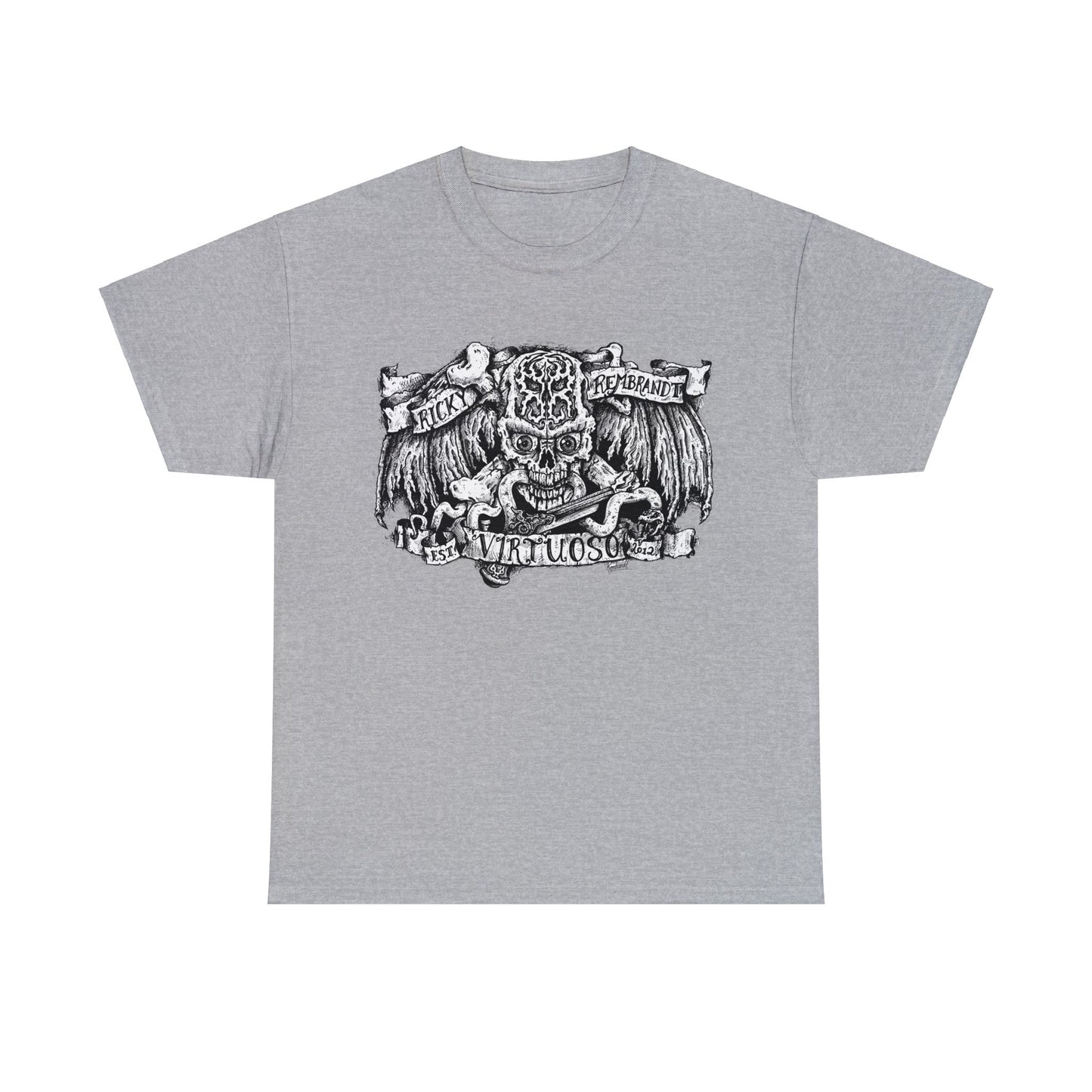 RICKY REMBRANDT SKULL LOGO PRINTED TEE