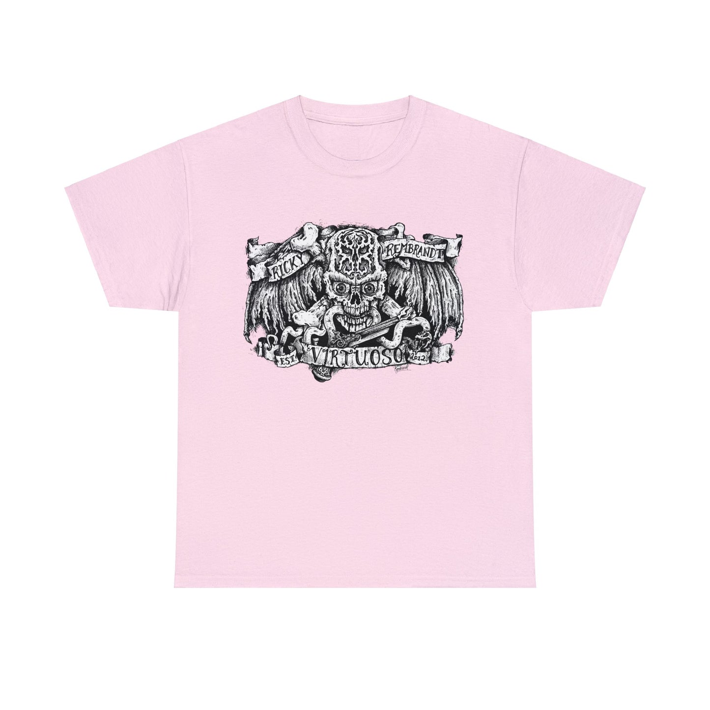 RICKY REMBRANDT SKULL LOGO PRINTED TEE