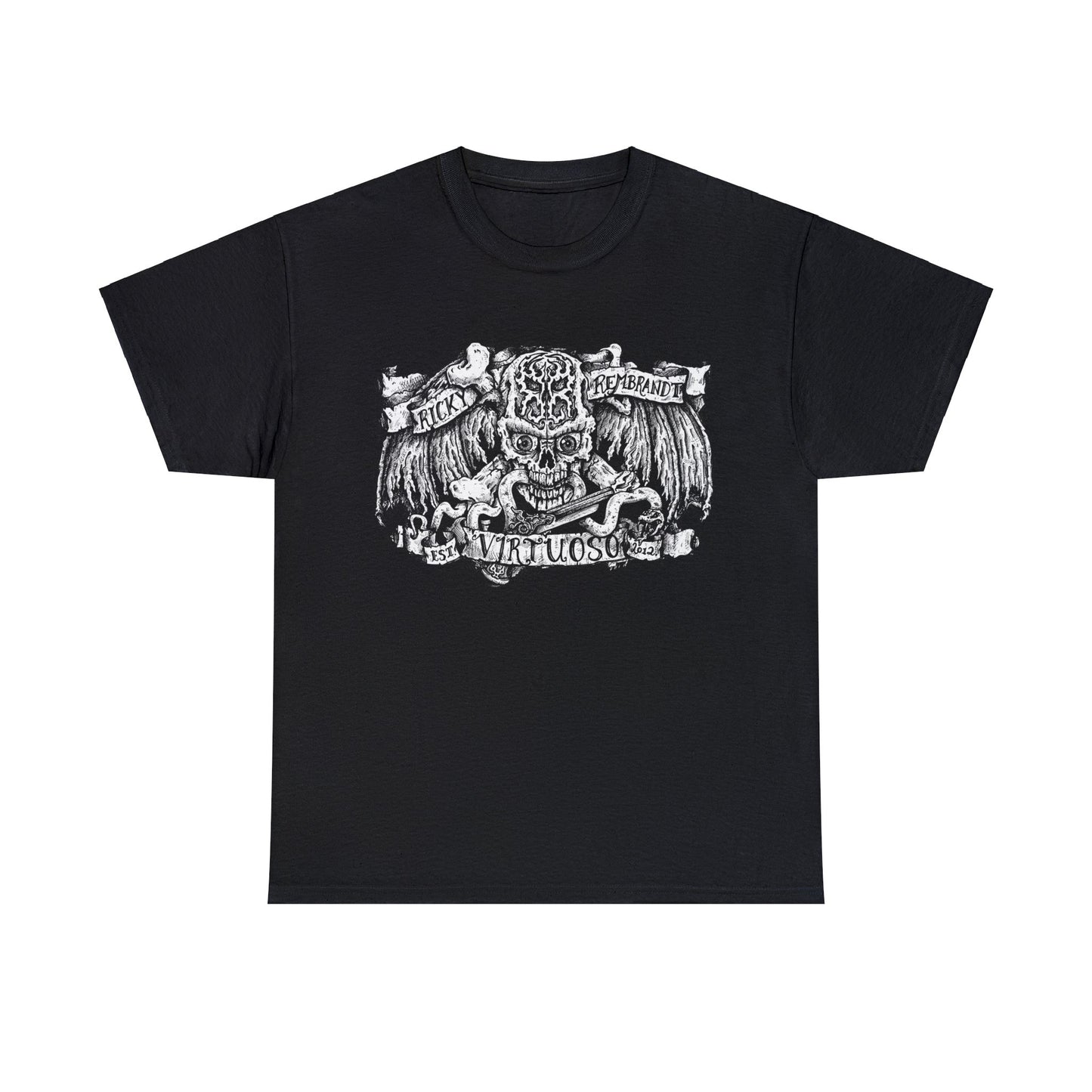 RICKY REMBRANDT SKULL LOGO PRINTED TEE